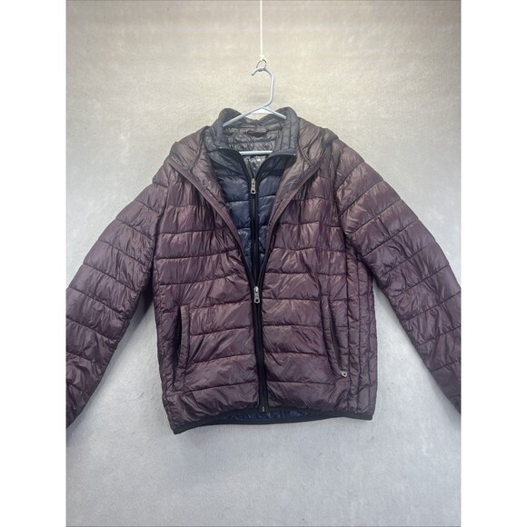 TOMMY HILFIGER Puffer Jacket Womens S  Natural Down Eggplant Navy Packable - Picture 1 of 13